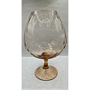MCM Vtg Empoli Italian Pink Optic Blown Glass Vase Brandy Snifter Footed Bowl